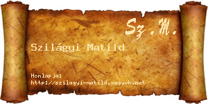 Szilágyi Matild névjegykártya